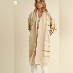 QUIANA MULTI COLOR STRIPE CARDIGAN FROM MABLE SIZE L